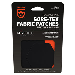 GORE-TEX Fabric Patches 2.5" Hex and 4" Rectangle - Tenacious Tape Black
